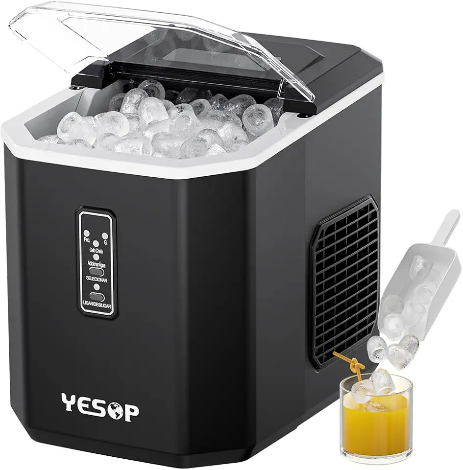 Yesop Máquinas De Gelo 12kg Inox Ice Compact 8min Cor Pleto