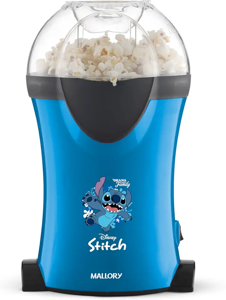 Pipoqueira Mallory Stitch – Pipocas Sequinhas e Sem Óleo, Bocal Expedidor, Copo Medidor para Manteiga e Pés Antiderrapantes - 127V