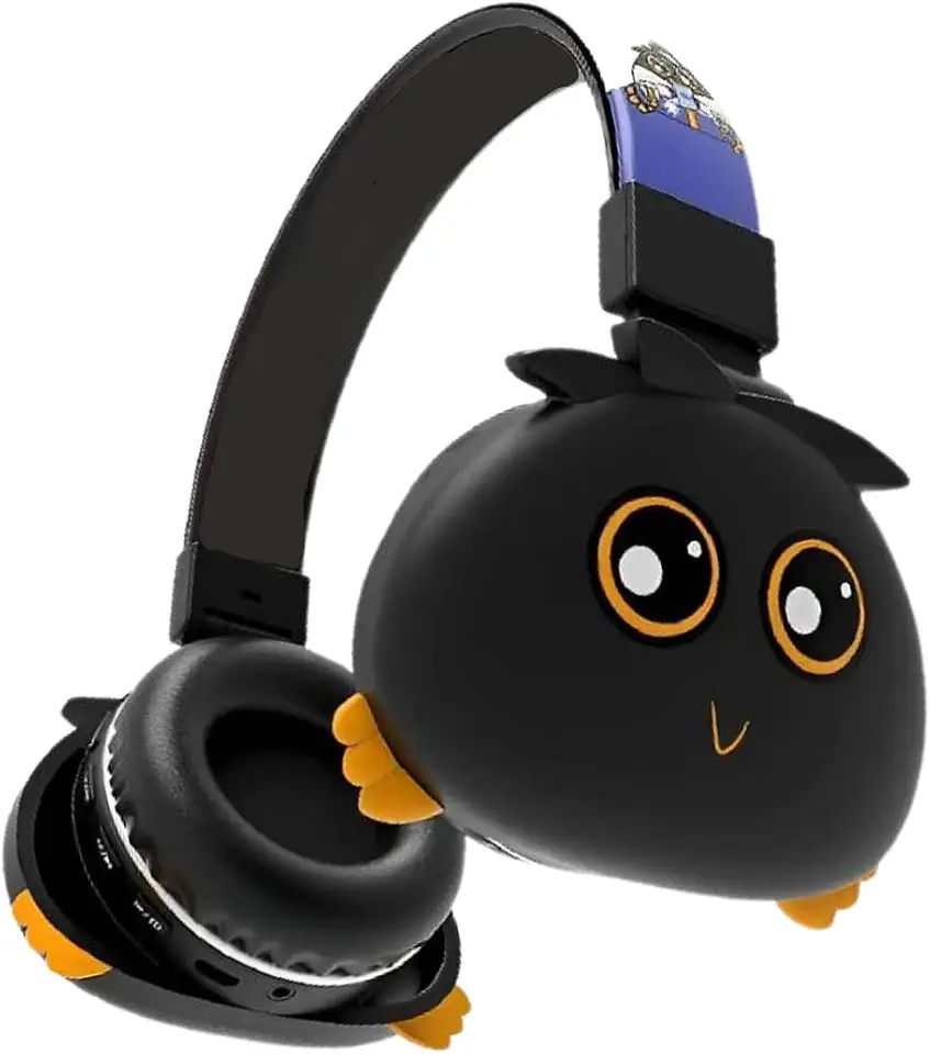Fone Ouvido Bluetooth Infantil Mostrinhos Sem Fio Kids 4 Cores Divertidas (PRETO)