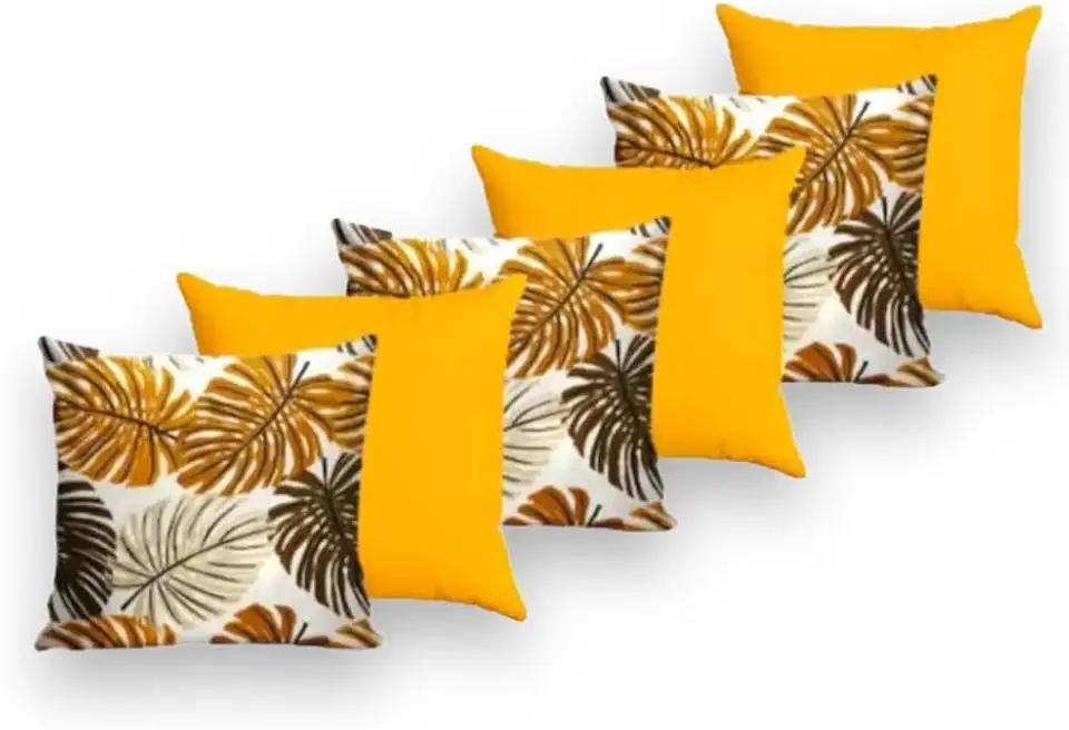 Kit 6 Almofadas Decorativas Cheias 45x45cm com Enchimento de Espuma, para Sofá, Sala ou Quarto (COSTELA 14cMOSTARDA)