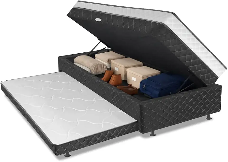 Cama Bibox com Baú Solteiro com Cama Auxiliar Conjugada Gabi