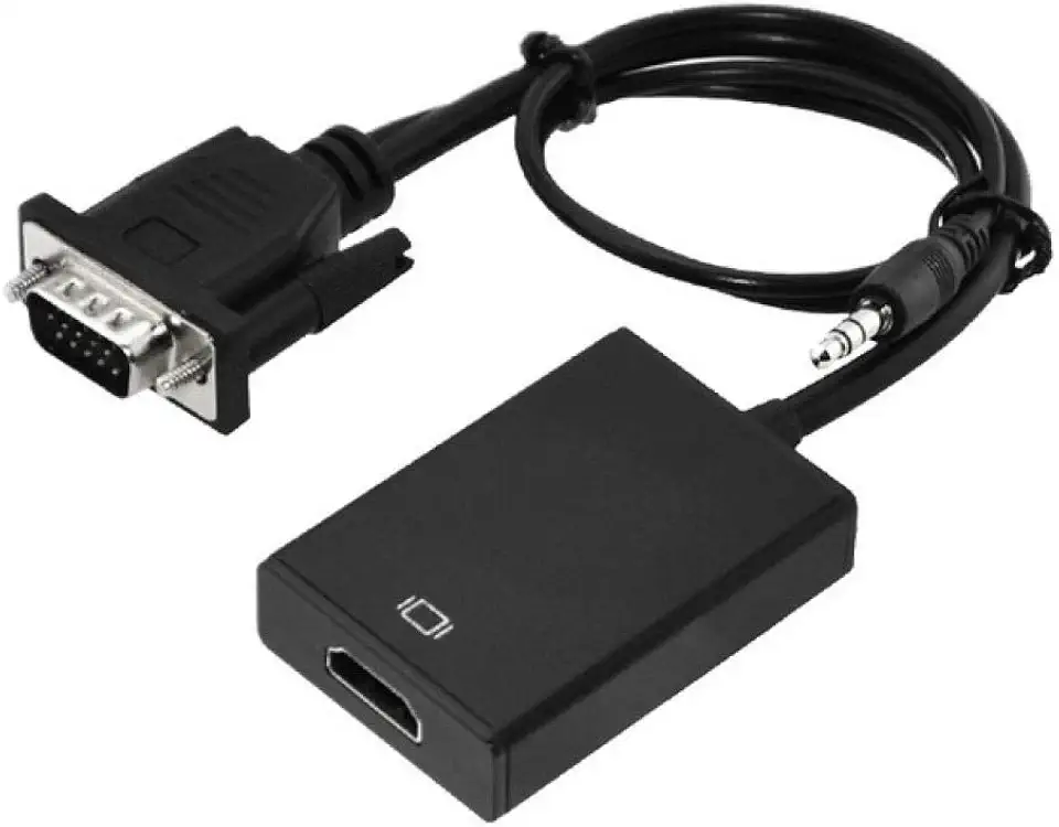 Conversor Vga Para Hdmi Saída 1080p Hd Tv Av Hdtv Áudio P2