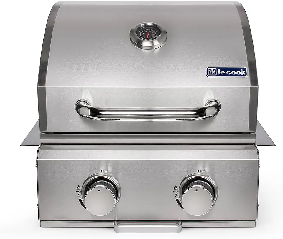 Le Cook Churrasqueira Inox Gás 2 Queimadores Embutir Sobrepor alta performace