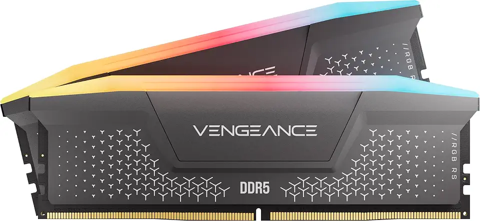 CORSAIR VENGEANCE RGB RS DDR5 RAM 16GB (2x8GB) 6000MHz CL36-44-44-96 1,35V AMD EXPO Intel XMP Memória de computador Desktop – Cinza (CMG16GX5M2E6000Z36)