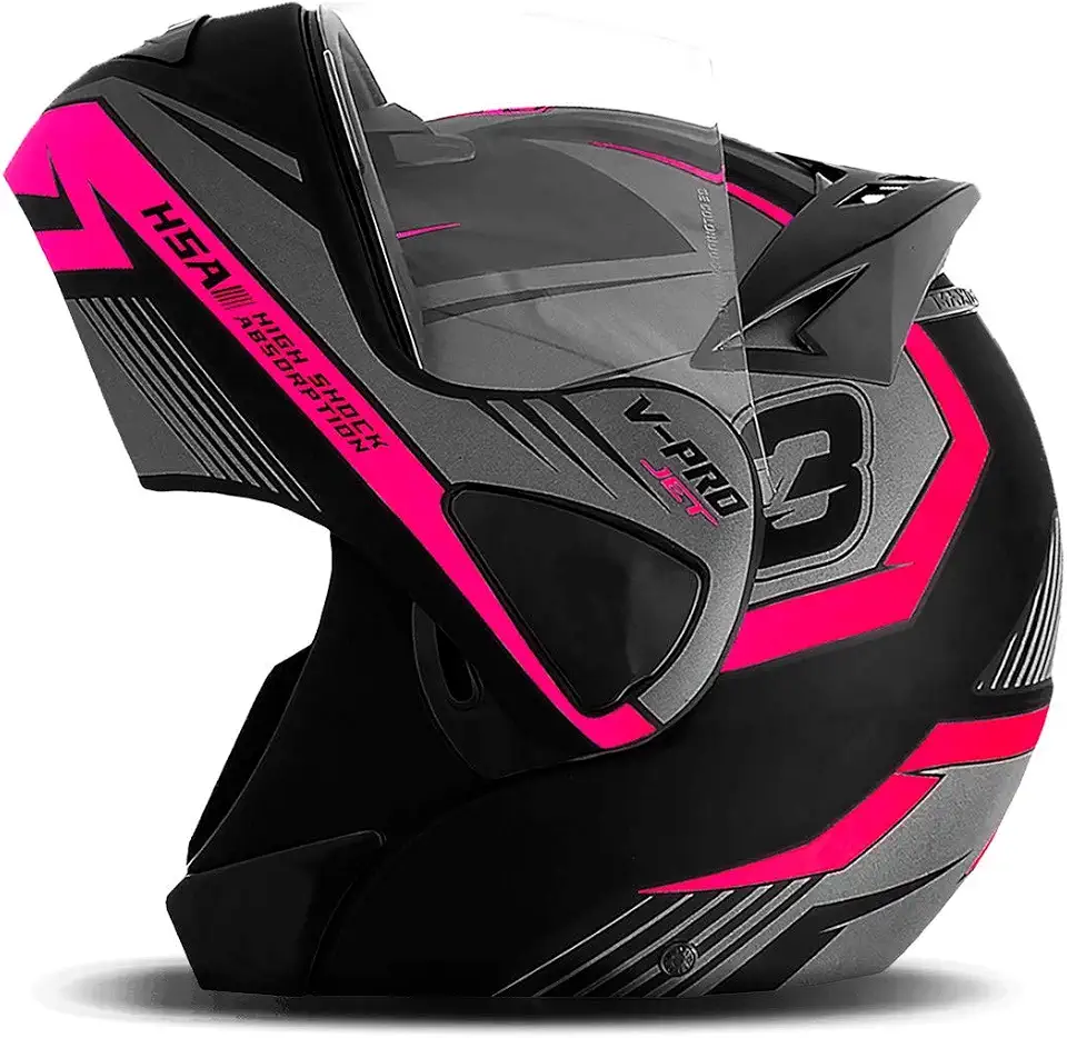 CAPACETE ESCAMOTEÁVEL PRO TORK V-PRO JET 3 ROSA TAM. 62