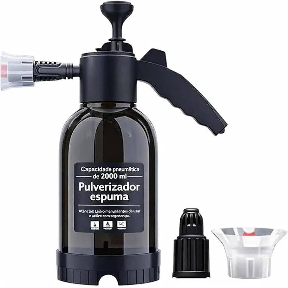 Pulverizador Manual De Espuma 2L Snow Foam 3 Em 1 Borrifador De Pressão Portátil Com Jato Regulável Para Lavagem Automotiva Jardinagem E Limpeza Geral Resistente Premium