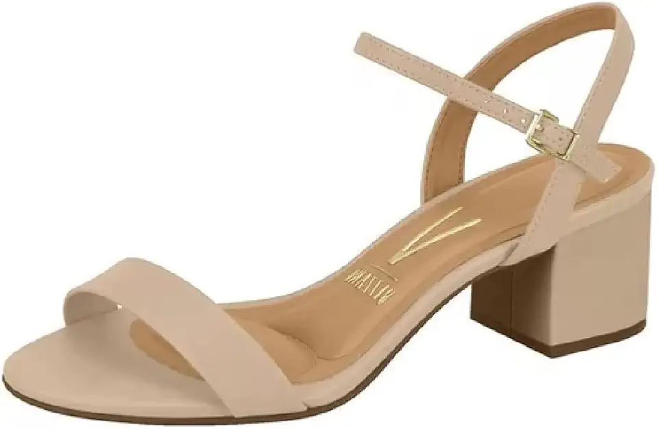 Sandália Feminina Salto Quadrado Glitter Ouro 34 Rosado 6291.900