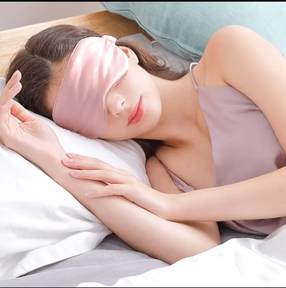 Máscara de dormir com enchimento de camada dupla e tira elástica para uma noite de sono perfeita (Rosa)
