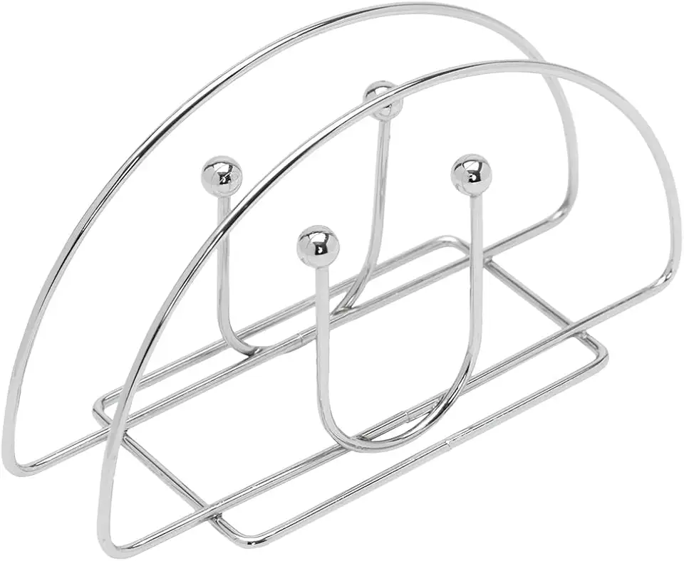 Mimo Style Porta Guardanapos de Aço Inoxidável, para Mesa, Balcão, Cozinha, com Detalhes de Garfo Colher e Faca, Moderno e Elegante, Produto de Qualidade e Durável, 12x10,5 cm