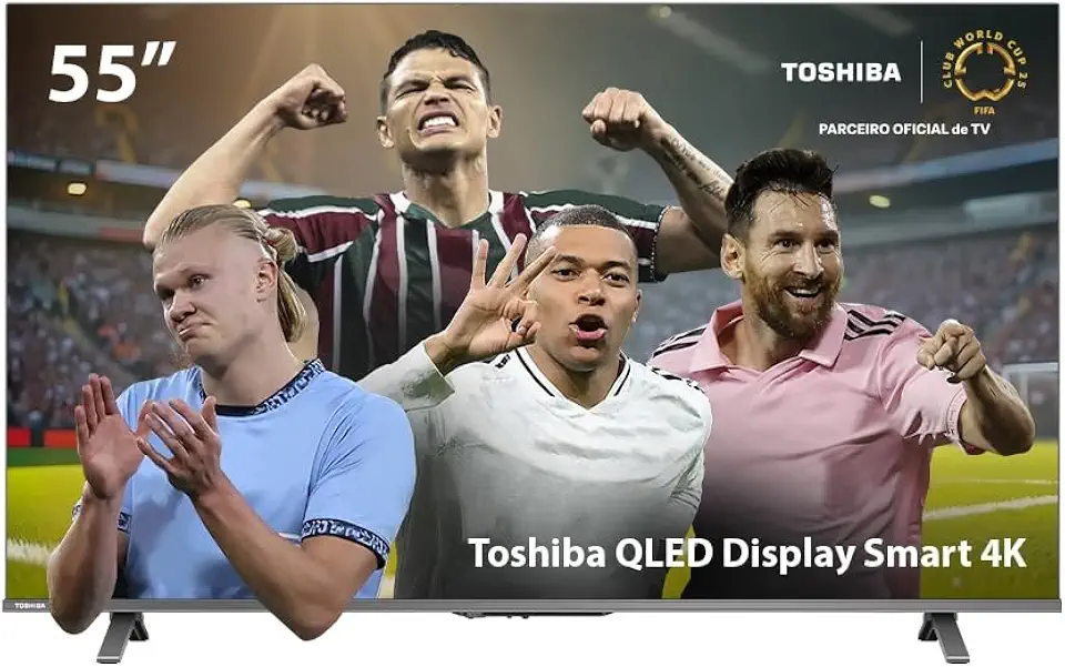 Smart TV QLED 55" 4K Toshiba 55C450NS Google TV 3 HDMI 2 USB Wi-Fi - TB035M