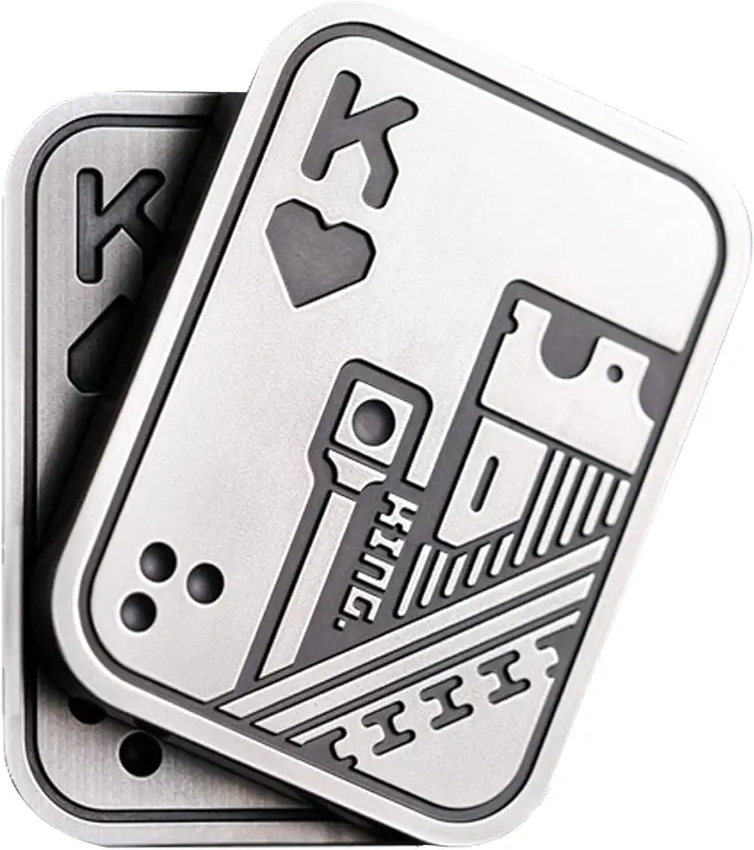 New Decompression Metal Poker Fidget_Slider,Manually Rotate Adult Office Decompression Toys to Relieve Pressure, Tabletop Toys for Adults, (KK)