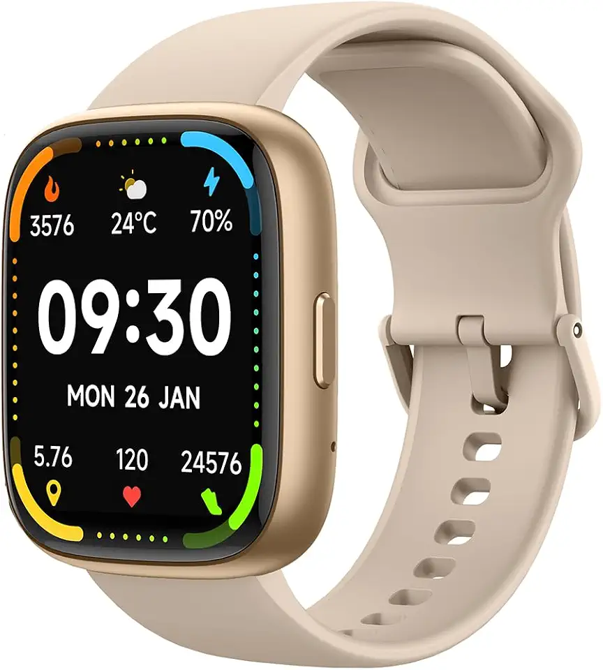 Bettdow SmartWatch, relogio smartwatch com Ecrã tátil e Alexa, à prova d'água IP68, relogio feminino e masculino, com 100+ modo esportivo e recebimento de notificações(rosa)