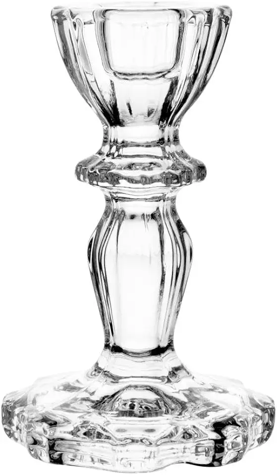 WOLFF - Castiçal para Vela de Vidro Athenas 7cm x 7cm x 10,5cm