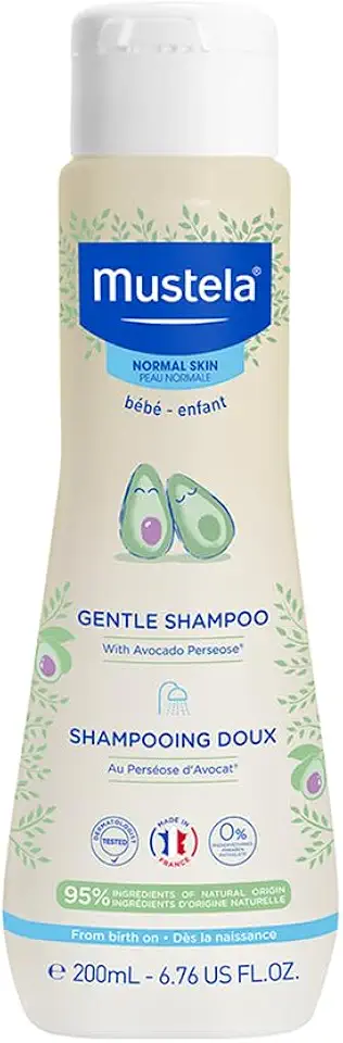 Mustela Gentle Shampoo, Suave e Não Arde os Olhos, Mustela Bebê, Azul, Médio/200 ml