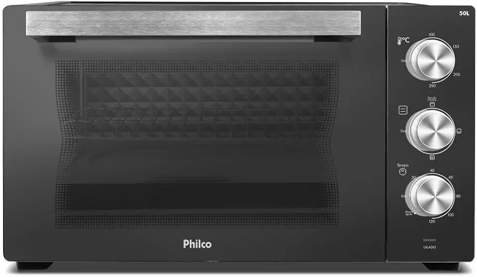 Forno Elétrico Philco 50l Cinza Espelhado Full Glass PFE50PE 127V