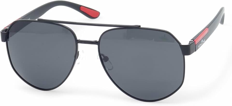 Óculos de Sol Aviador Esportivo Polarizado King One, Metal Stainless Stell Proteção UV400 Masculino