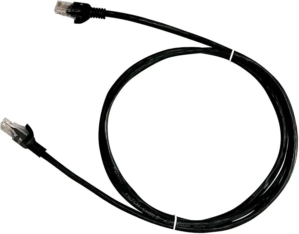 PlusCable Cabo de Rede Preto 10Metros PC-ETH6U100BK Cat.6 Patch Cord - Conector RJ45 Revestido em PVC Tranferência de Dados Gigabit Conexão em Rede CFTV