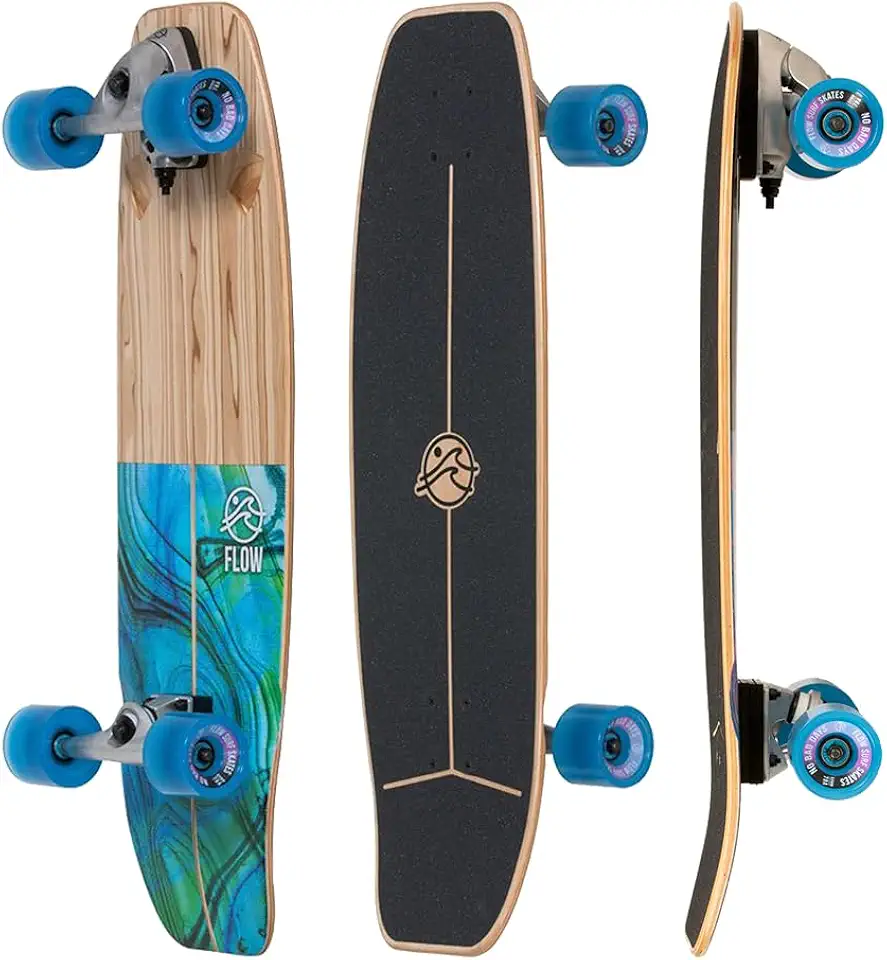 Flow Surf Skates Skate Stub 73,66 cm com caminhão esculpido, multicolorido
