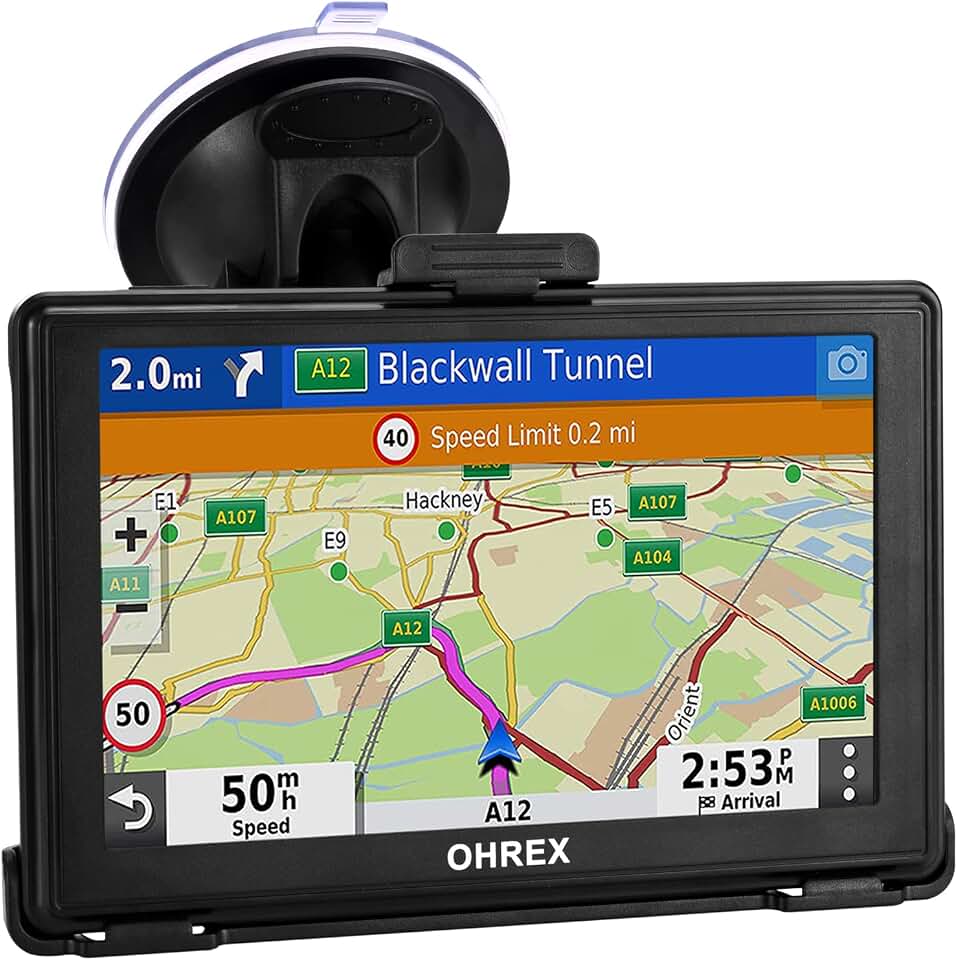 OHREX Navegador GPS para carro, caminhão, trailer, motoristas comerciais, GPS de caminhoneiro, GPS de caminhoneiro de 12,7 cm, mapa de 2026 com atualizações vitalícias gratuitas, roteamento