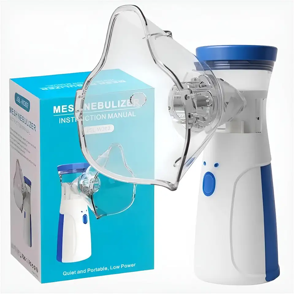 Nebulizador Inalador Tecnologia Mesh Silencioso Ultrassônico Rede Vibratória Para Bebe Criança E Adulto Cor Branco
