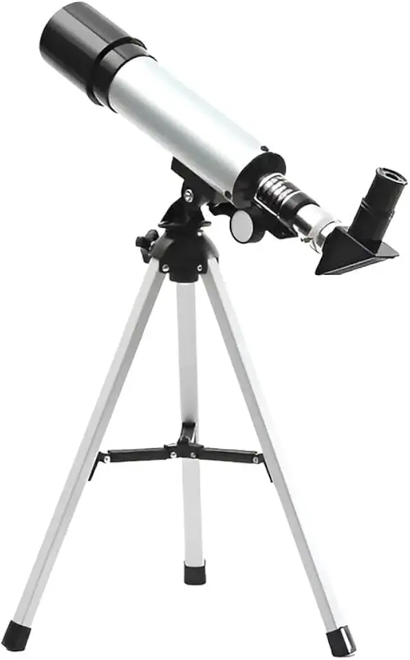 Telescópio Astronômico Portátil 50mm com Tripé Ajustável, Refrator para Iniciantes, Crianças e Estudantes, Observação da Lua, Estrelas e Paisagens.
