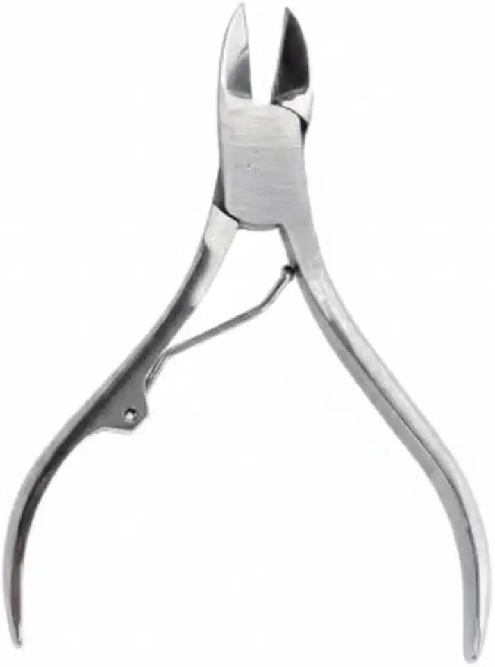 Alicate de Unha Profissional 11cm em Aço Inox - Corte Preciso para Mãos e Pés com Cabo Antideslizante Prata