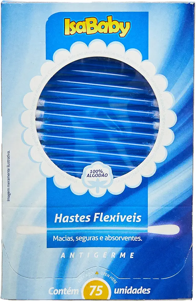 Hastes Flexíveis Isababy - 75 unidades