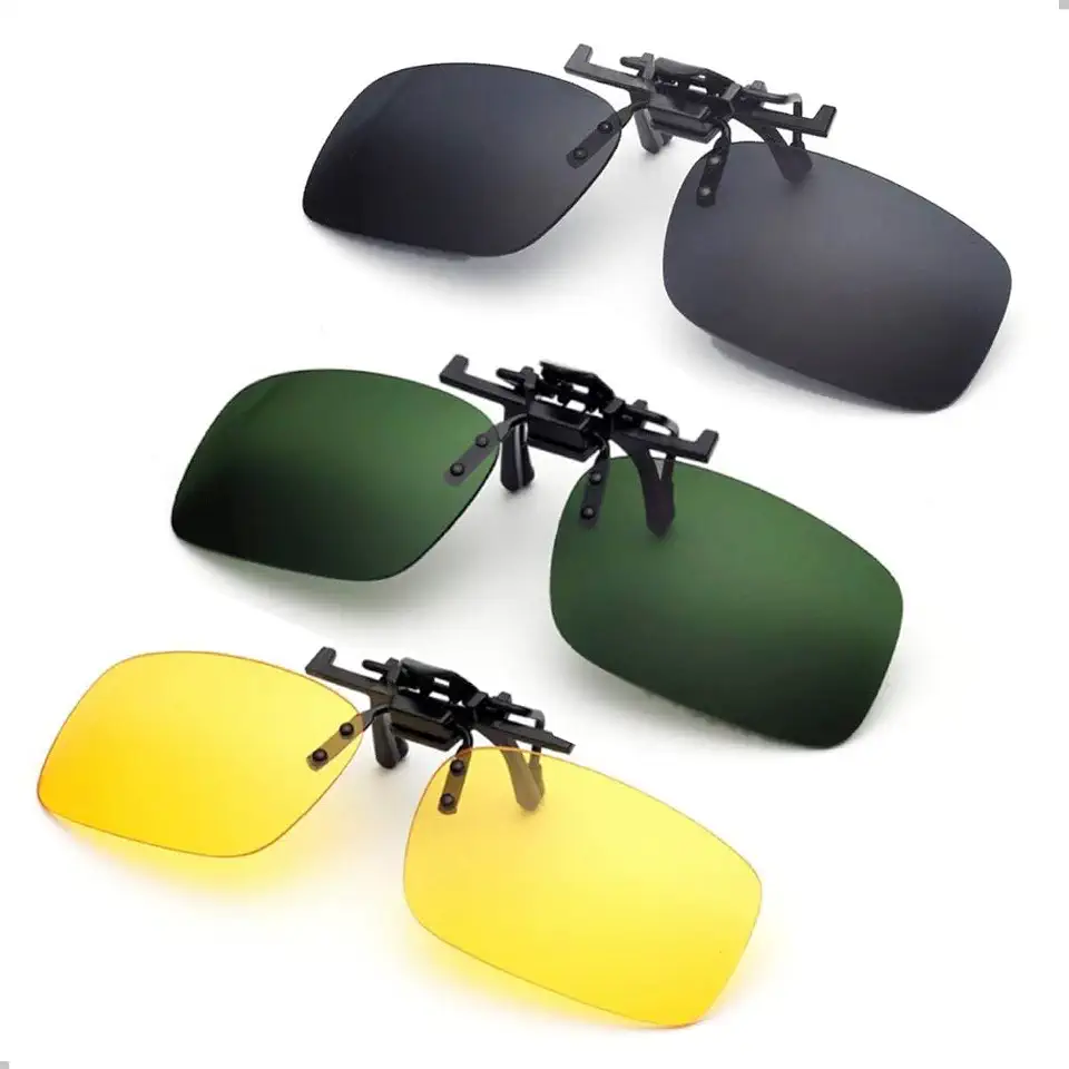 Kit 3 Clip On Óculos de Sol Polarizado Para Encaixar Armação de Óculos de Grau Dirigir Pesca