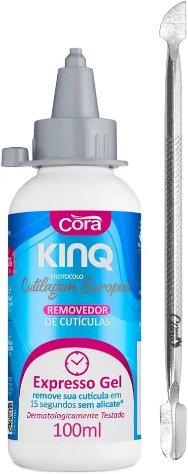 Removedor de Cutículas Kinq Gel e Espátula Inox de Cutilagem