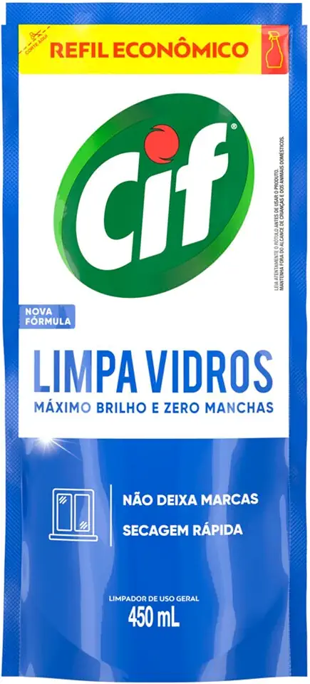 Cif Limpador Limpa Vidros 450Ml Refil Econômico