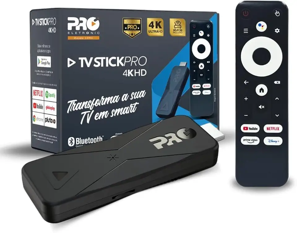 Stickpro 4k Hd Bluetooth Wi-fi 5ghz 2gb/16gb Comando Voz Preto De Voz