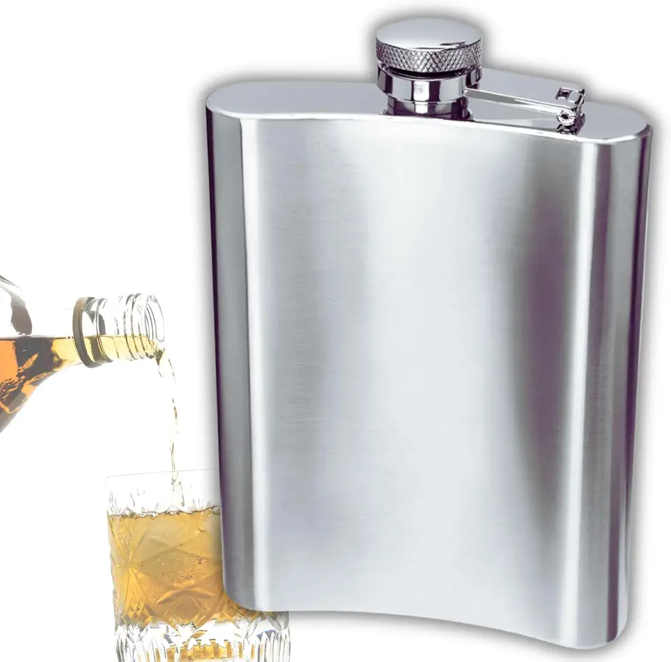 Cantil de Bolso Inox Porta Bebida Whisky Vodca 7Oz 210Ml