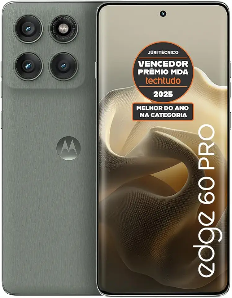 Smartphone Motorola Edge 60 PRO 5G - 512GB 24GB (12GB RAM+12GB Ram Boost) Tela Quad-Curve moto AI 50MP Sony Camera ultrarresistencia militar IP68 + IP69 - Cinza