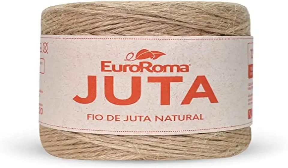 Barbante Cru, Euroroma, Juta Natural, 10/4, Rolo de 125 Metros