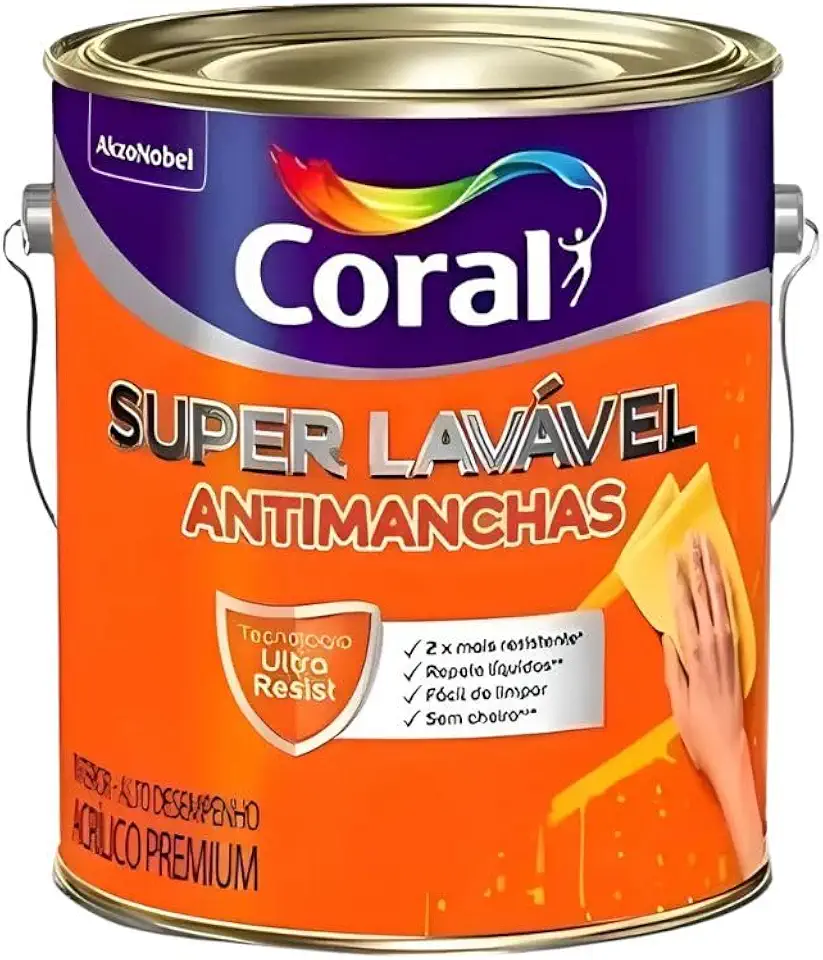 Tinta Coral Super Lavável 3,2L (Crômio)