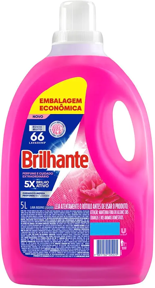 Brilhante Lava-Roupas Líquido Perfume e Cuidado Extraordinário 5L