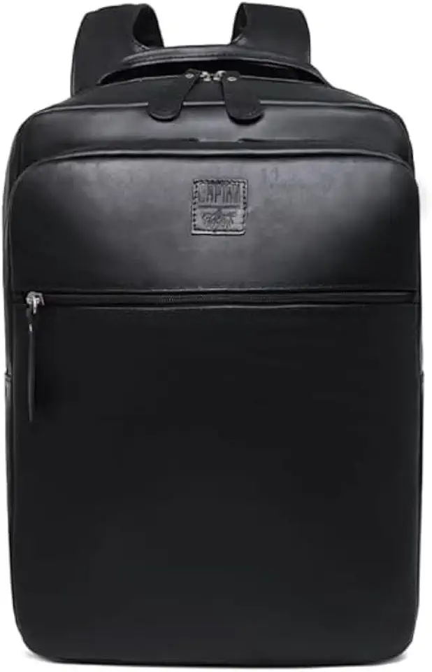 Mochila Capiau de Couro Legítimo Vintage Executiva para Notebook, Trabalho e Viagem
