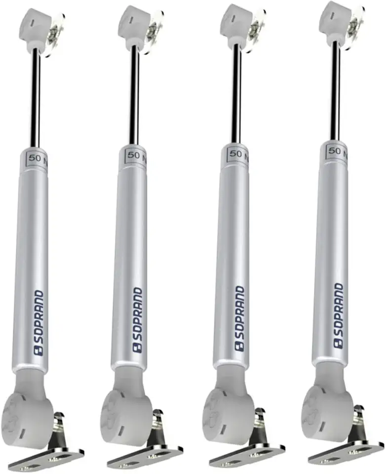 kit 4 Pistão a Gás Amortecedor 120N (12kg) para porta de móveis e armários prata