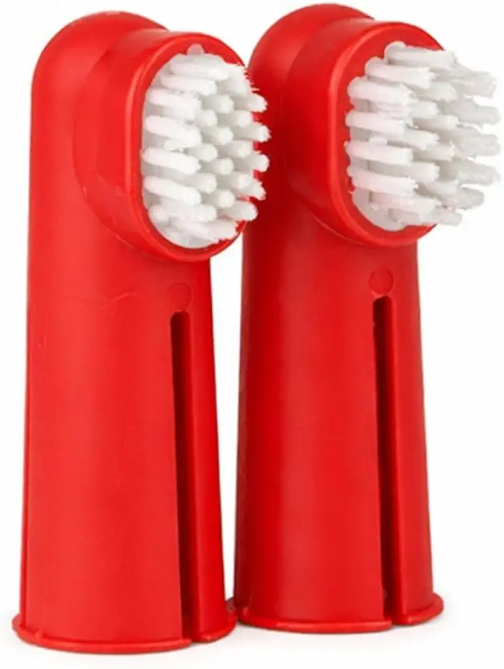 PET Escova Dental Para Cães E Gatos Kit Com 2 Unidades Vermelhas