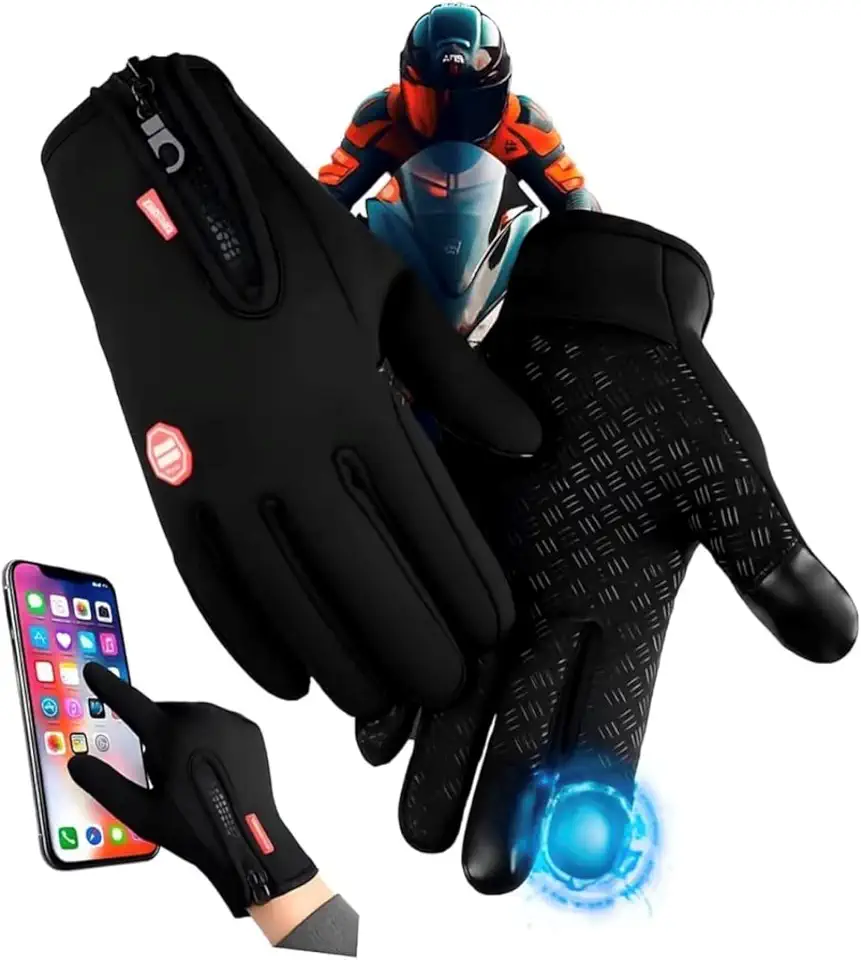 Luva Térmica Resistente à Água Touch Screen – Antifrio para Motociclista, Bike e Motoboy com Proteção e Conforto