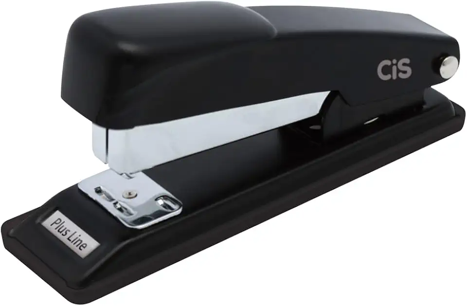 Grampeador CIS Plus Line p/ 20 folhas, Preto, Caixa com 1 unidade