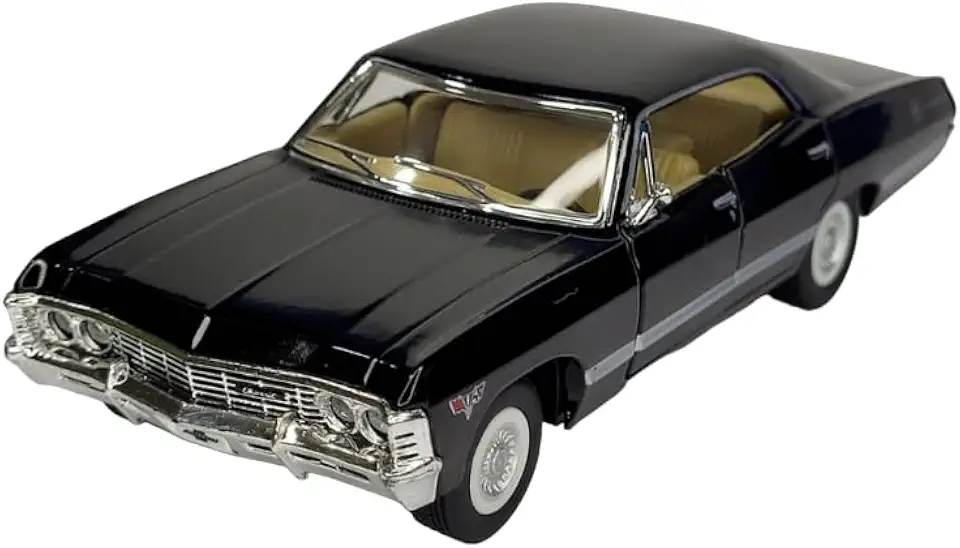 Miniatura Carrinho De Ferro chevrolet impala 1967 Abre a Porta Carro antigo de Coleção Metal (impala preto)