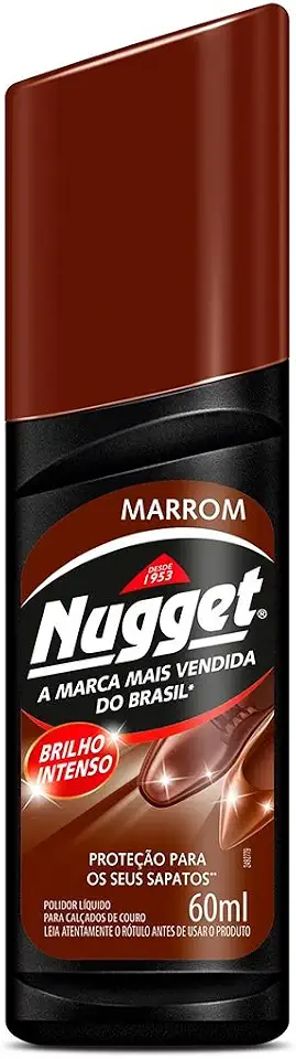 Graxa para Sapato Líquida Marrom Nugget 60ml
