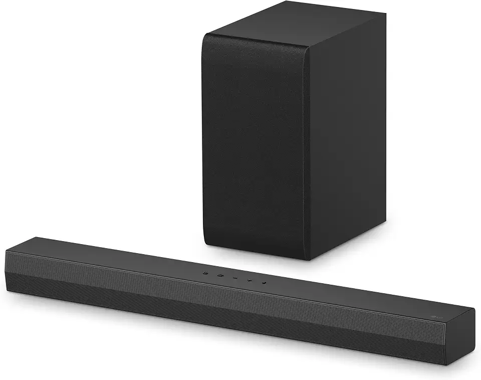Soundbar LG 300W RMS, 2.1 Canais, Dolby Digital, Sem fios, Bluetooth 5.3, Entrada Óptica, HDMI, AI Sound Pro - S40T