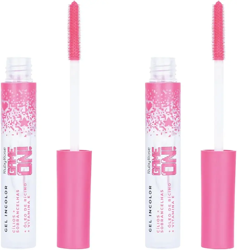 Gel Incolor Cílios Sobrancelhas Game On Ruby Rose - Kit 2 Fixadores Strong Hold - Maquiagem HB-509 TB Versátil