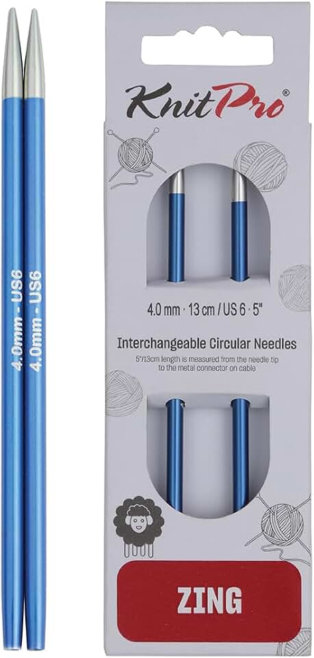 Par de Agulhas de Tricô Intercambiáveis 4.00mm - Zing - 47503 - Knitpro
