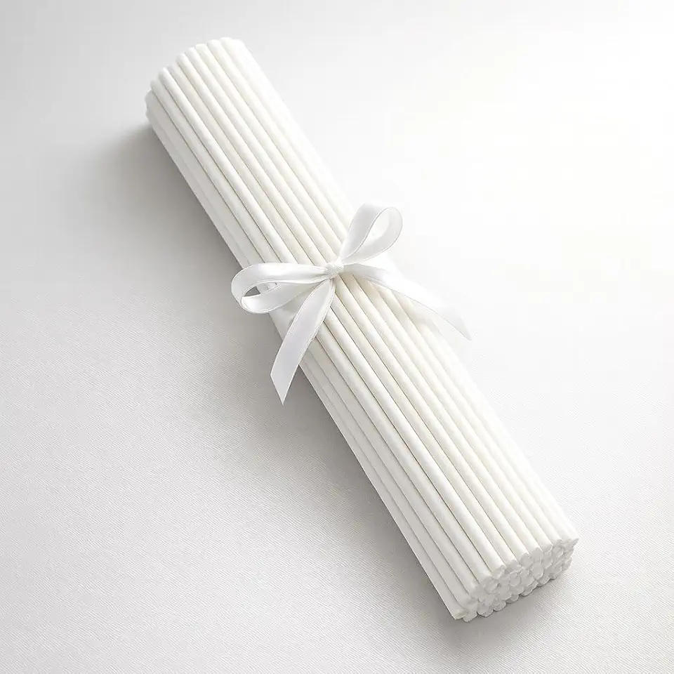 Varetas de Difusor Premium, Fibra de Algodão, 25cm x 4mm, Branco, Bege e Preto, Kit com 10 Unidades para Aromatização de Ambientes (Branco)