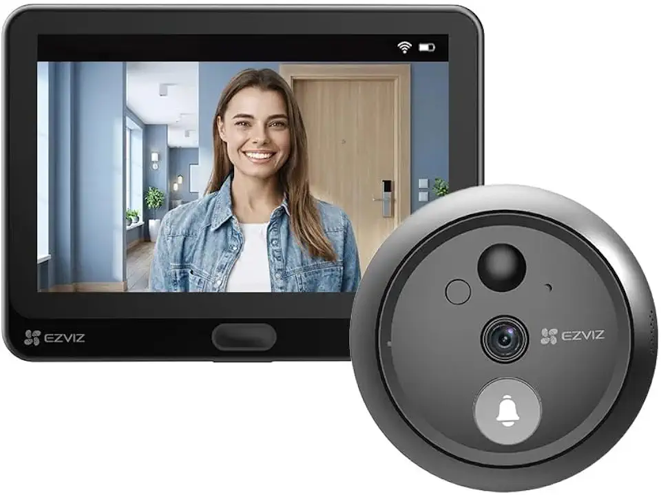 Olho Mágico Digital HP4 com Campainha Inteligente 1080p – Vídeo Porteiro com App, Segurança Residencial, Preto