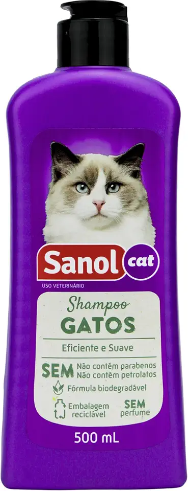 Sanol Dog Shampoo De Pêlos Para Gatos 500 Ml Roxo