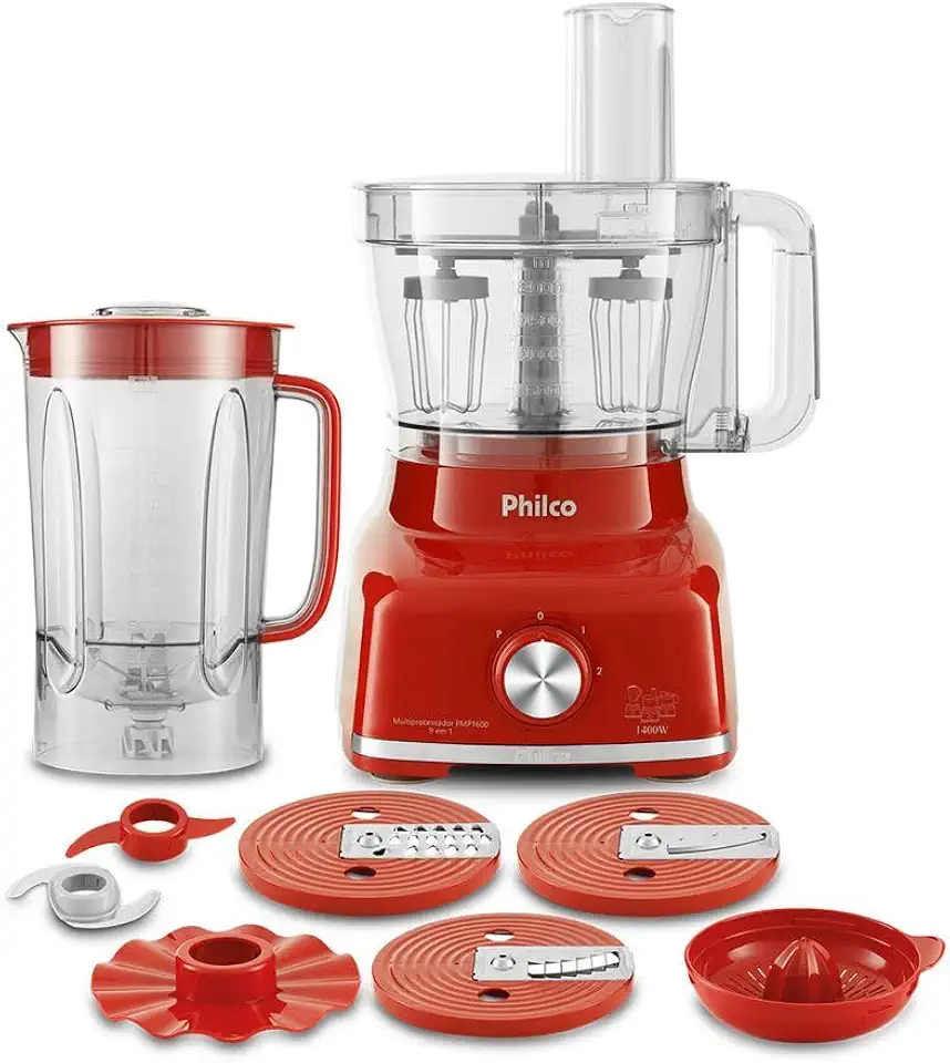 Multiprocessador, Pmp1600v, 1400W, Vermelho, 220v, Philco